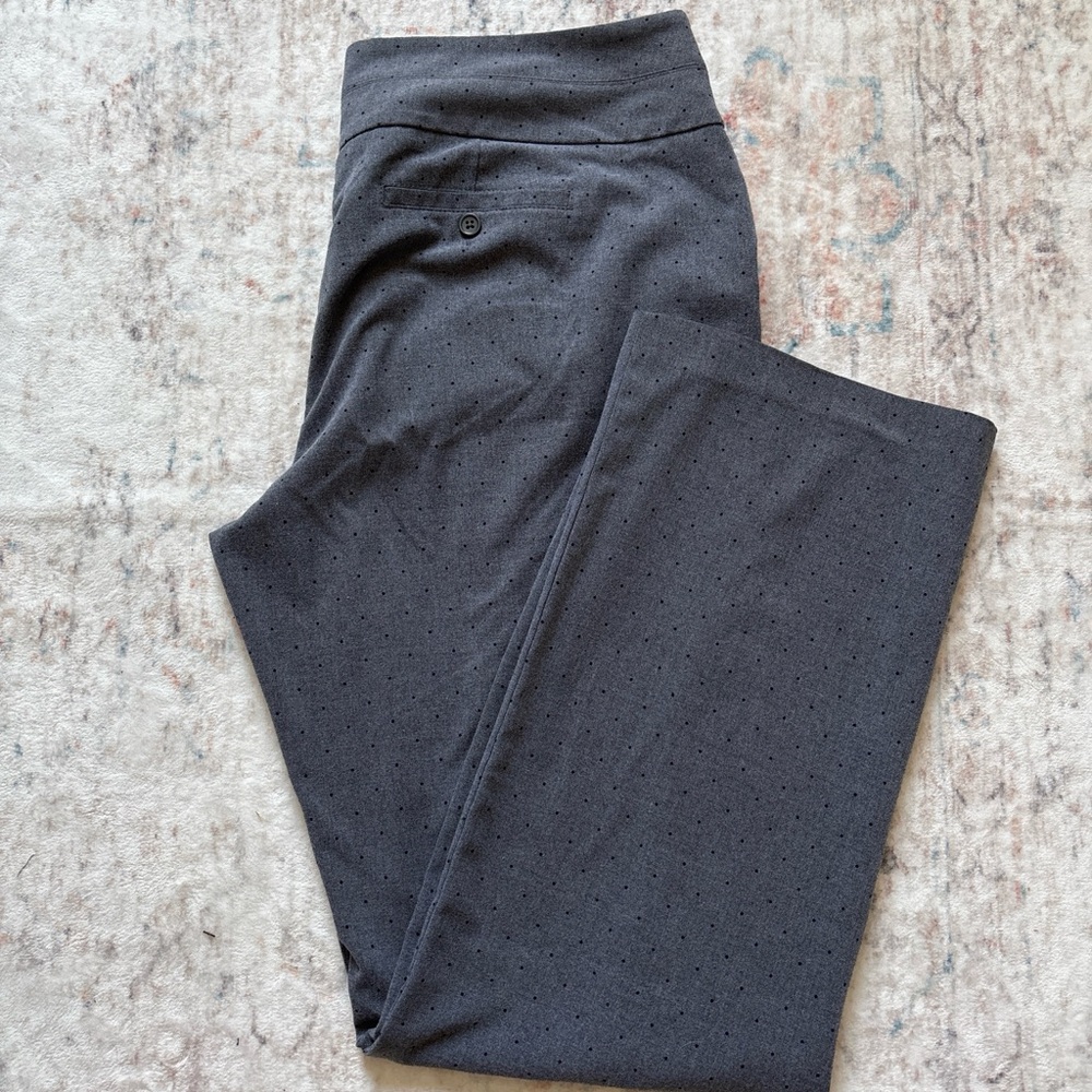 Elle Charcoal Gray Trousers with Polka Dots